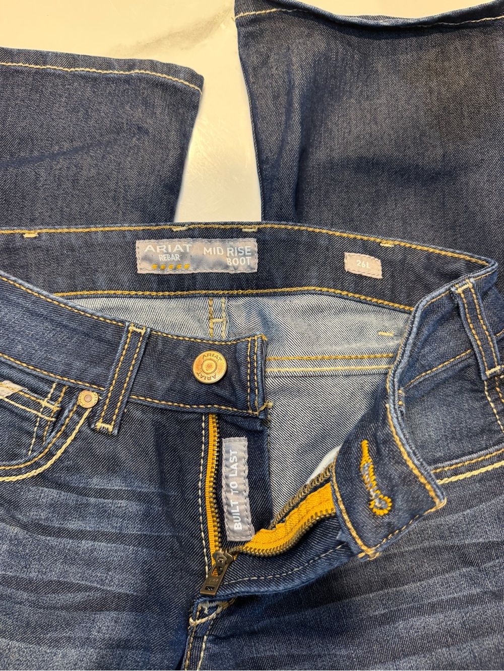 Dark Blue Women's Jeans - Classic Straight Leg - Picture 3 of 3